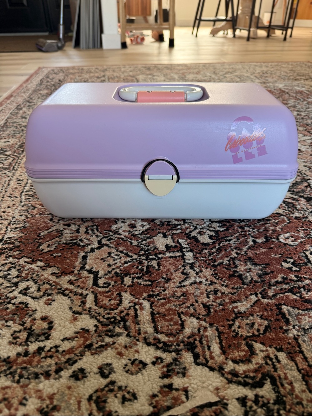 Caboodles Lavender and White Makeup Case